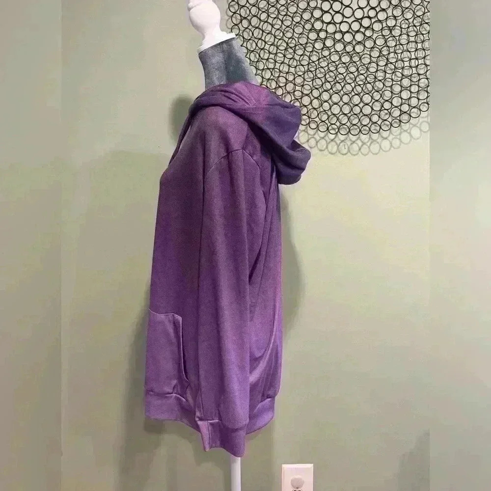 Hooded Sweatshirt- Purple Ombré - Size Large - Picture 2 of 3